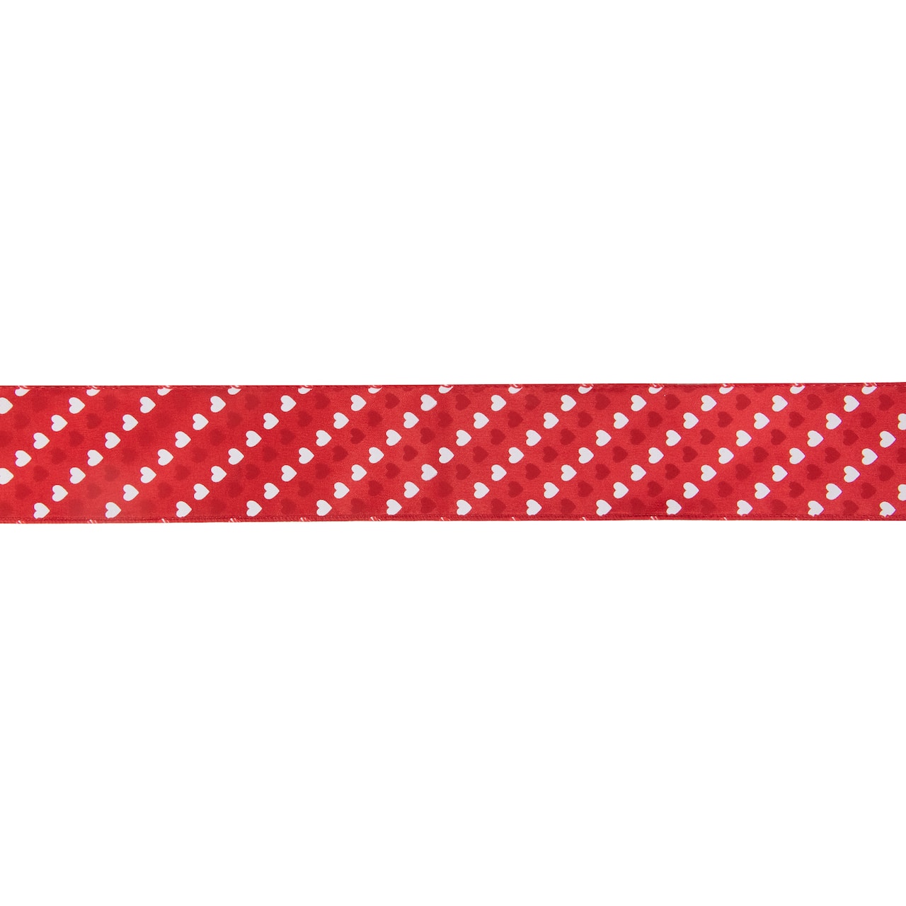 2.5" x 10yd. Diagonal Hearts Valentine's Day Wired Craft Ribbon